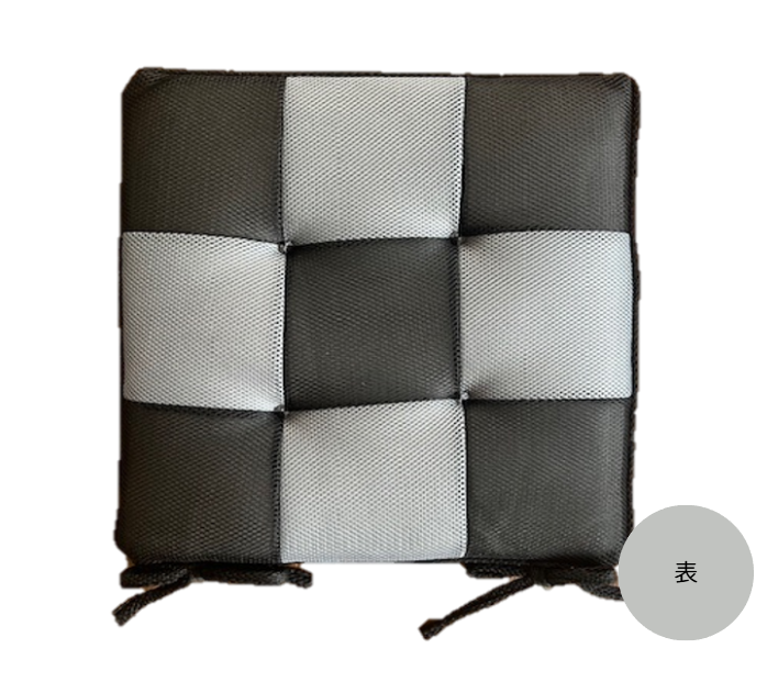 メッシュ シートクッション　BK / GRY（ブラック/グレイ）43×43